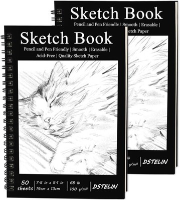 Art Sketchbooks, 2 Pack, 50 Sheets, Perfect for Artists and Hobbyists