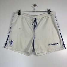 Chelsea FC Umbro Football Shorts White Vintage Soccer Men s Size L