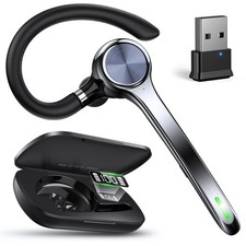 Bluetooth Headset, Wireless Earpiece with Upgrade Noise Canceling Mic,500mAh ...