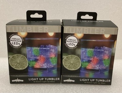 Meridian Point Light Up Tumbler Glasses 10oz LED Multicolor 2 Pack