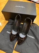 Rare CHANEL Black High Heels Size 36C Elegant Designer Shoes