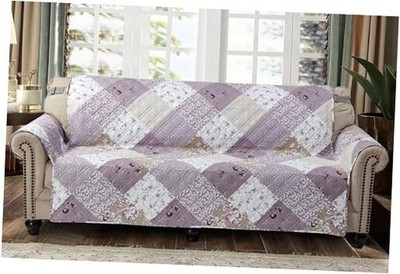  and Beige Rose Patchwork Couch Cover, Quilted X 78'' Couch Sofa Oversized Lilac