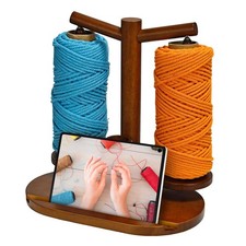 Wooden Yarn Holder for Crochet and Knit Projects, Upgraded Magnetic Rotating ...