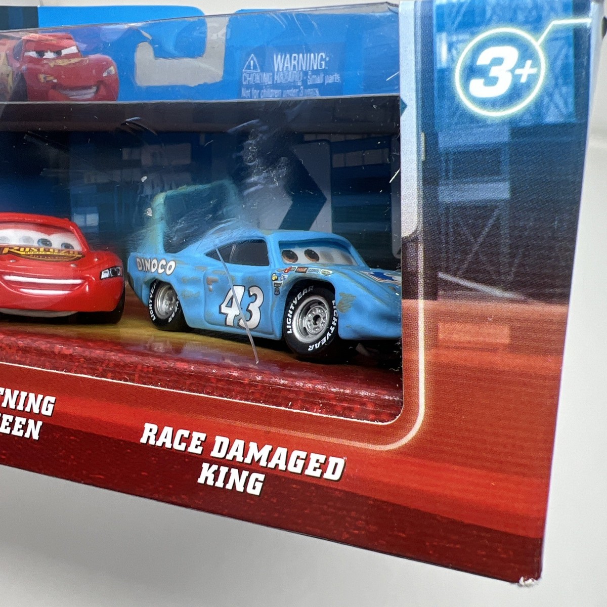Disney Cars McQueen Dexter Hoover Race Damaged King 3pk for