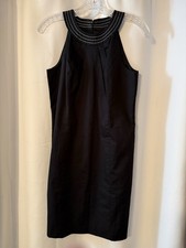 Ann Taylor Womens Dress 2 Black Sleeveless Halter Shift Classic Black  (A101)