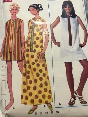 Vintage Butterick 4800 Sewing Pattern Mod Dress 1960s Size 12 Bust 34 Part Cut - image 1 of 4