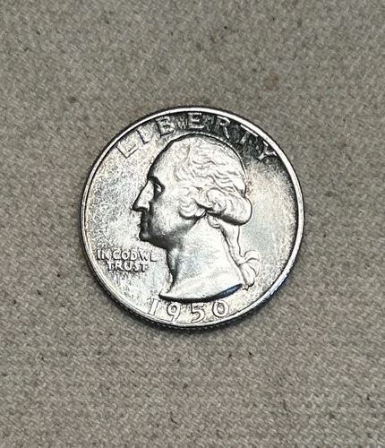 1950 BU Washington Quarter Toned Uncirculated Silver 25c Coin Twenty Five Cents