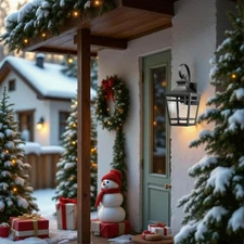 Outdoor Porch Wall Lights 2 Pack 16.5" Black Waterproof Clear Glass Exterior