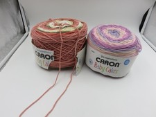 Lot of 2 Caron Baby Cake Big Cake Yarn Cakes Medium: Petals Cake Roll