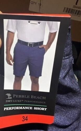 Pebble Beach Men's Dry-Luxe Performance Shorts, Blue, 34 | eBay