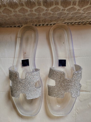 Steve Madden crystal studded pool slides clear pvc Womens 8.5 Shoes | eBay