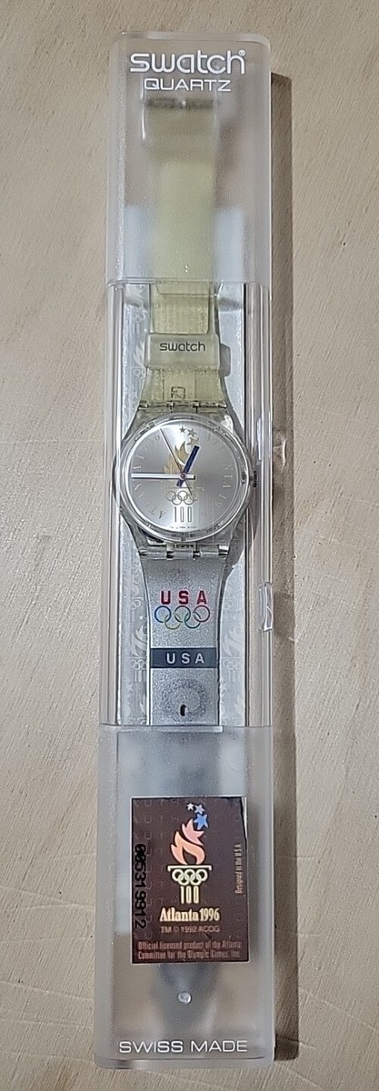 Swatch Watch Vintage Swiss made 1996 Atlanta Olympics TEAM Switzerland GZ150 Swatch Special GZ150 Atlanta Olympic NOC Team US/Europe/Asia  main image 3
