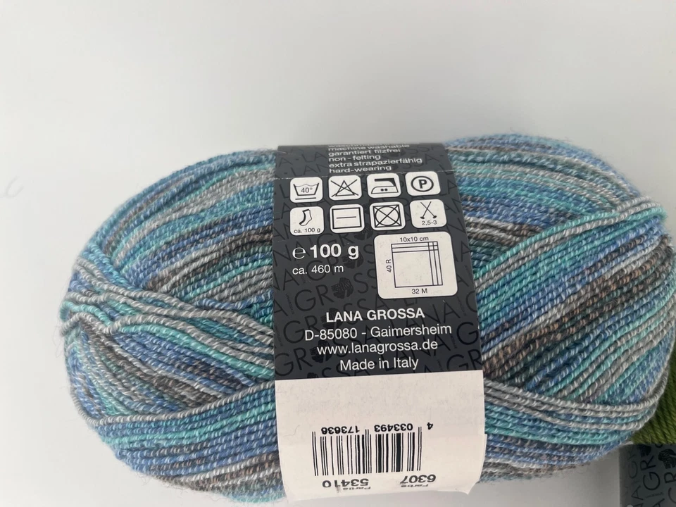 Lot of 3 Lana Grossa Meilenweit Light Fingering Yarn | Wool/Nylon Blend - Image 3 of 4