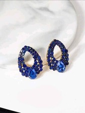 Women Zircon Stud Earring Girls Waterdrop Earrings Lady Wedding Ear Dangle 1Pair