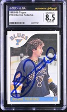 Bernie Federko 1985-86 Topps Card #104 St. Louis Blues CGC 8.5 JSA 10 Auto