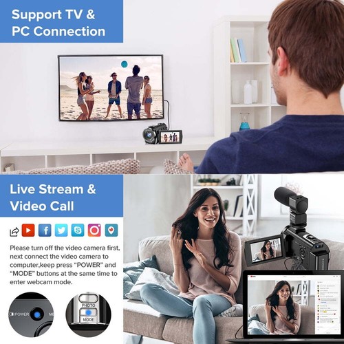 Camara De Video Para Grabar Contenido Youtuber 1080P Con Microfono Profesional - Picture 2 of 7