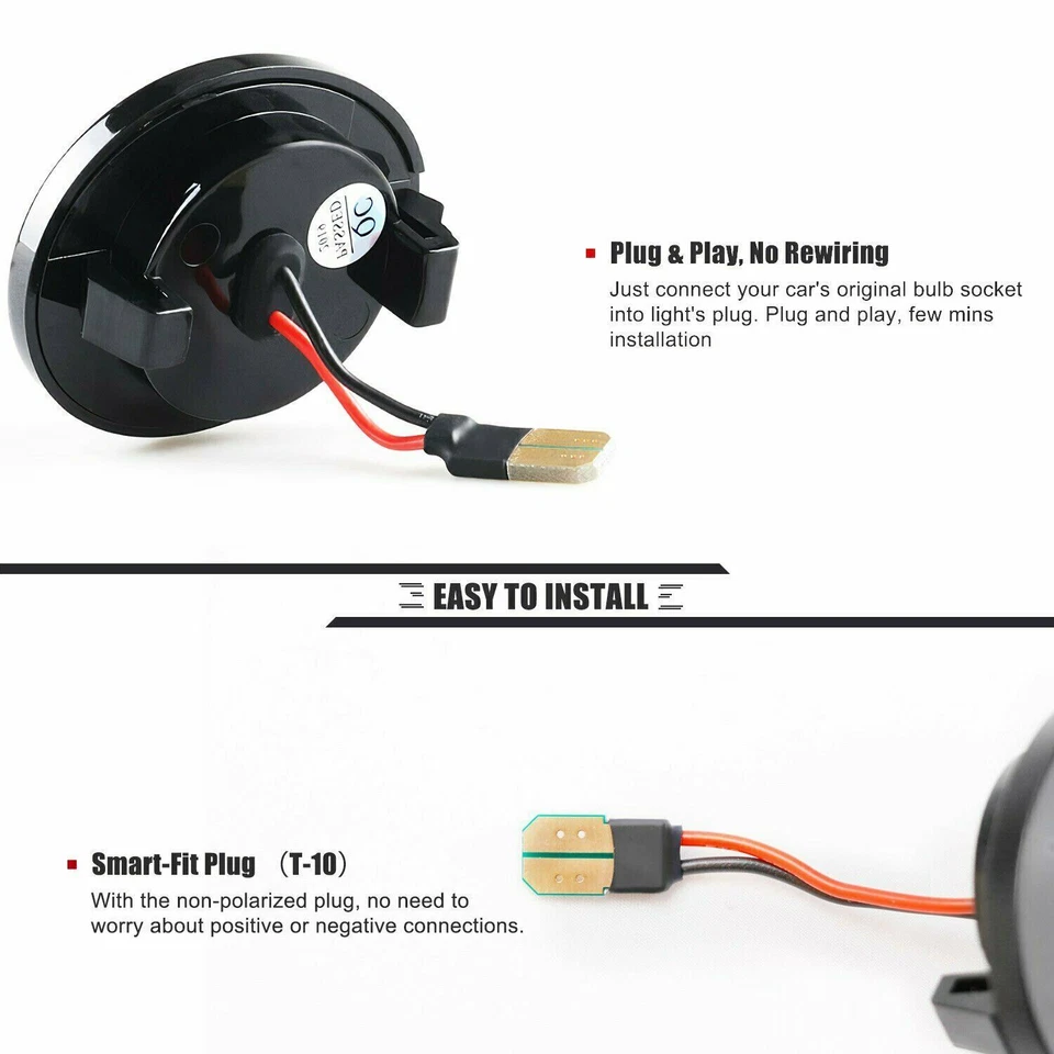 2x For Ford F150 F250 F350 White LED License Plate Light Tag Lamp Assembly Black - Imagem 4 de 4