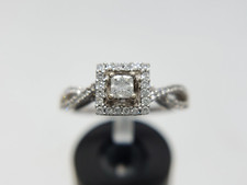 14k White Gold Princess Round Diamond Engagement Ring