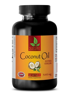 Coconut Oil - Extra Virgin 3000mg - Coconut Oil for Hair - 1 Bottle, 60 Softgels