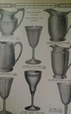 Silver Pitchers Goblets 1931 Catalog Page Krower New Orleans Rare VHTF