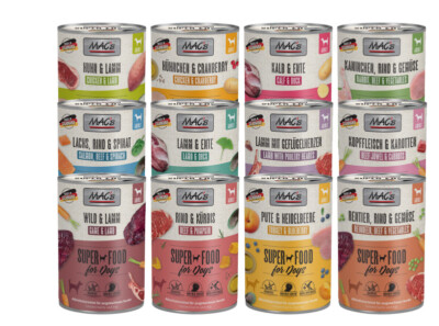 Mac's Dog - 10 x 400g | 10-Sorten-Mix | Getreidefrei | 80-99% Fleischanteil