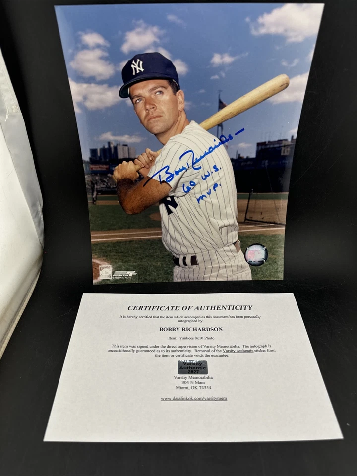 Bobby Richardson "1960 WS MVP" JSA Autenticada Autografiada 8x10" ¡Fotografía!! Foto 3 de 3