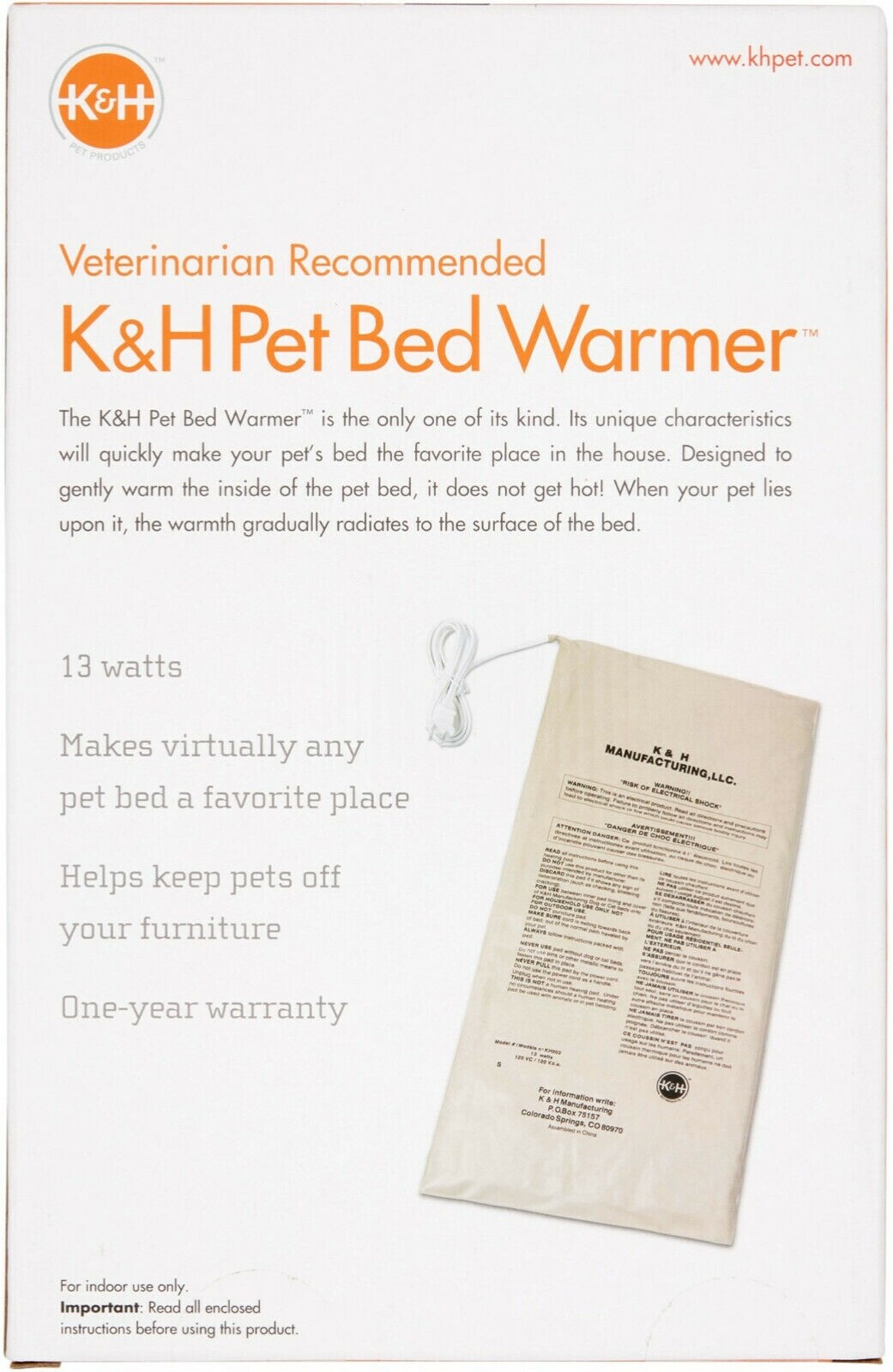 K&H Pet Bed WarmerNEWLarge11 X 23.75” HeatedDog /Cat Electric Heating Pad eBay