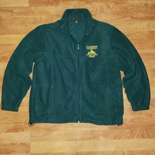 Green Clarkson University Full Zip Fleece Jacket Student Center Staff Men's Sz L