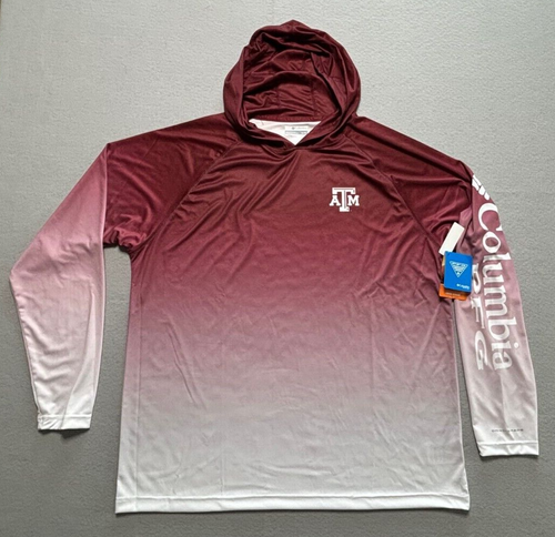 Columbia PFG Terminal Tackle Omni-Shade Hoodie Texas A&M Aggies UPF 50 NWT Sz XL - Picture 2 of 7