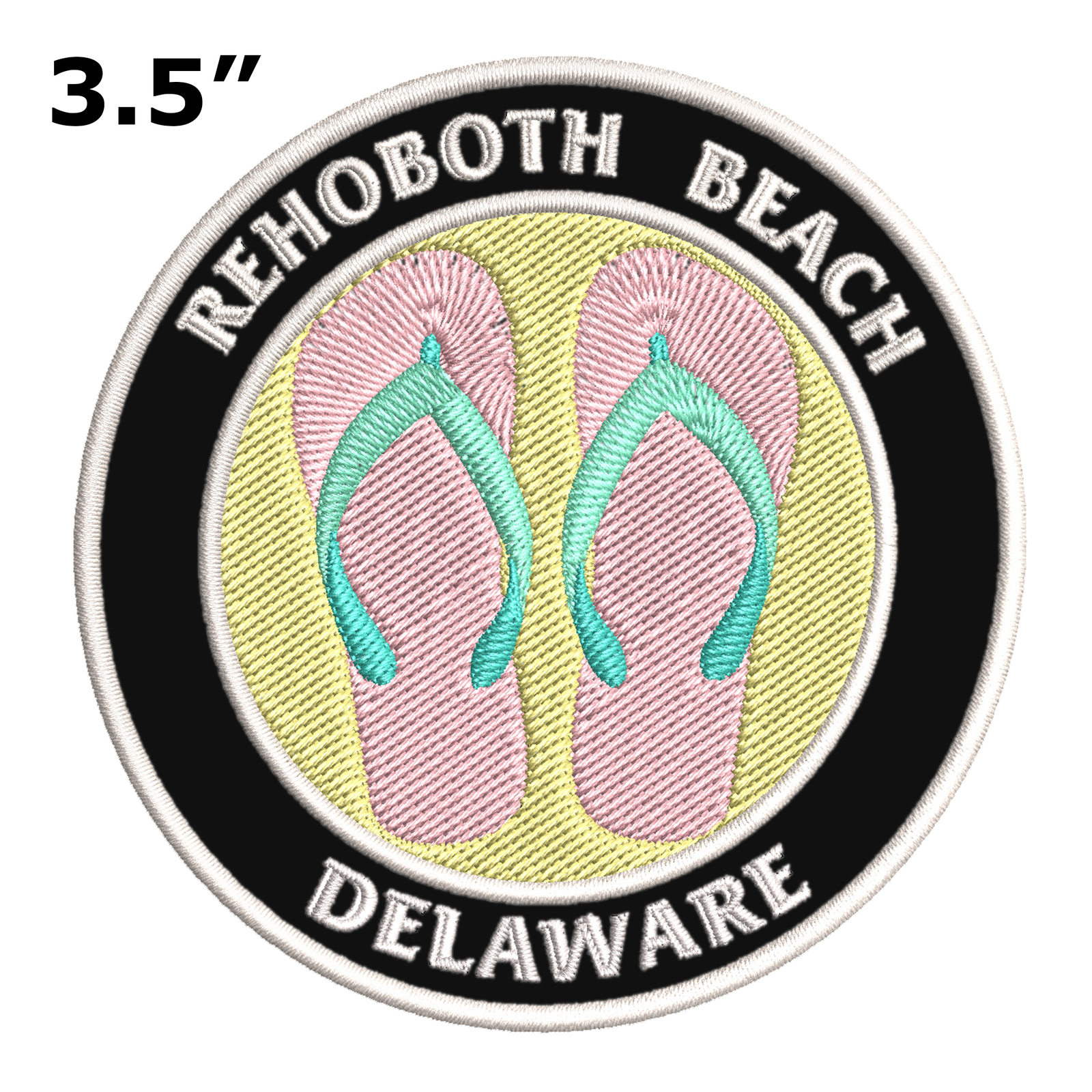 Rehoboth Beach Delaware Flip Flops Patch Embroidered DIY Iron-On Applique Bags