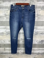 Denim & Company Women’s Jeans 14 High Rise Skinny Distressed