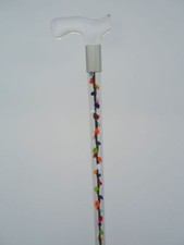 Elegant designer walking cane multi color roses changable interior lucite handle