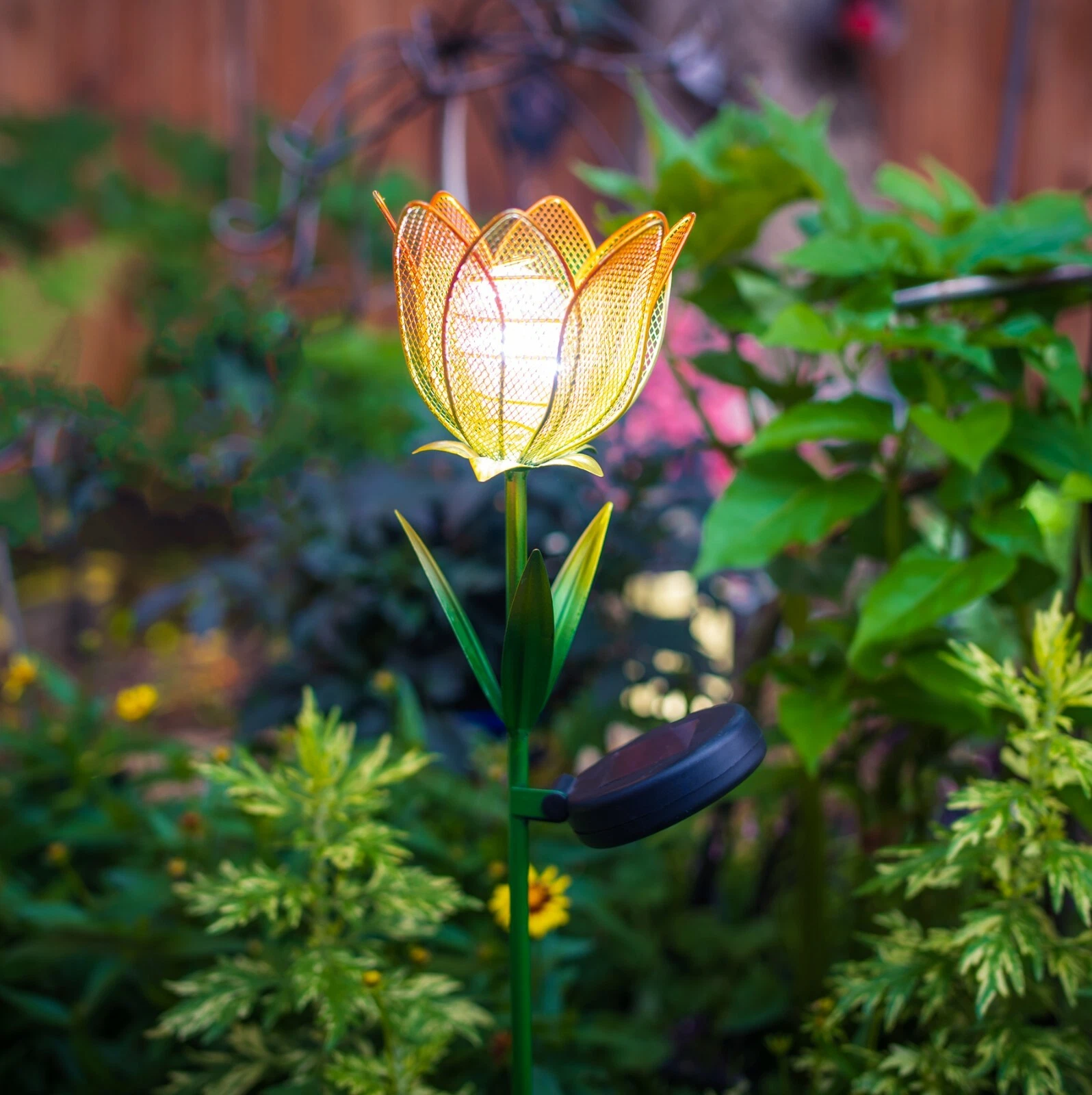 Decorative Flower Solar Stake Orange