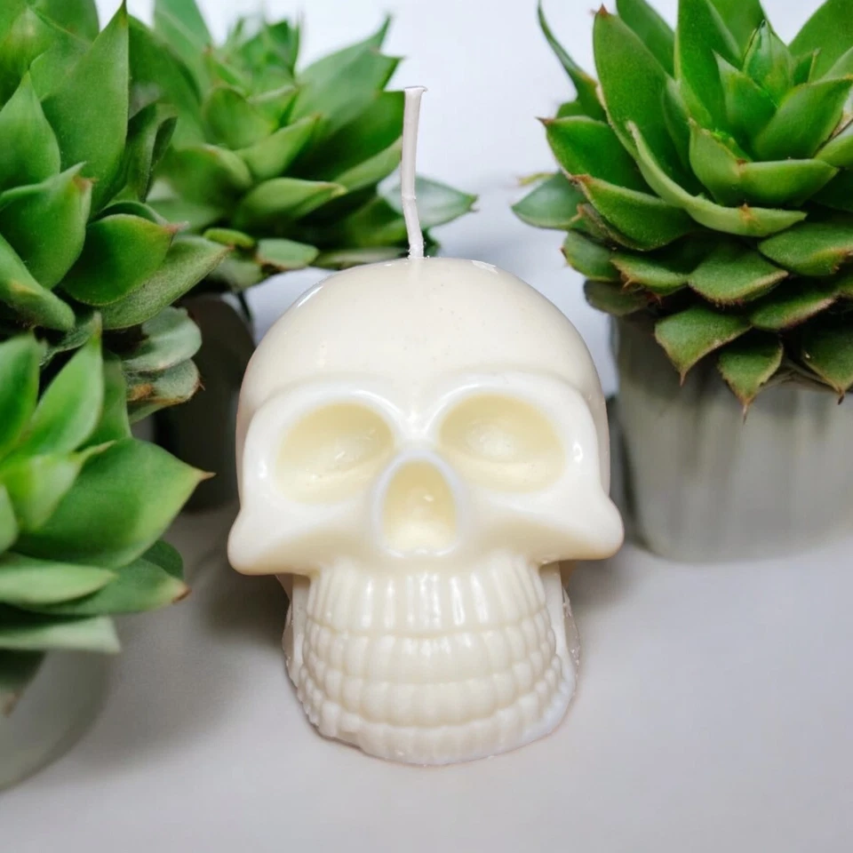 Skull Soy Wax 18oz Handcrafted Candle Choice of Color & Scent - Image 2 of 4