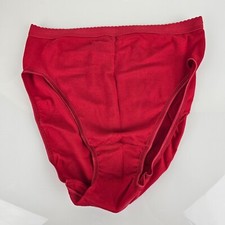 Vintage Delicates Hi Leg Cut Cotton Panties Briefs Red Soft JCPenney LX 8