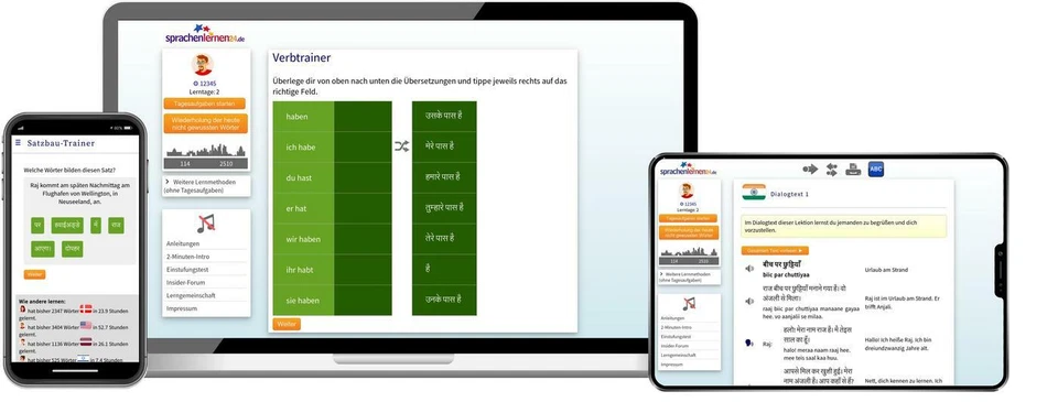 Hindi lernen Sprachkurs XL-Paket Sparangebot ,Onlinekurs,Sprachenlernen24 - Bild 2 von 3