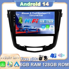 Per Nissan X-Trail T32 Qashqai J11 T31 Autoradio Android 14 Navi CarPlay 6+128GB