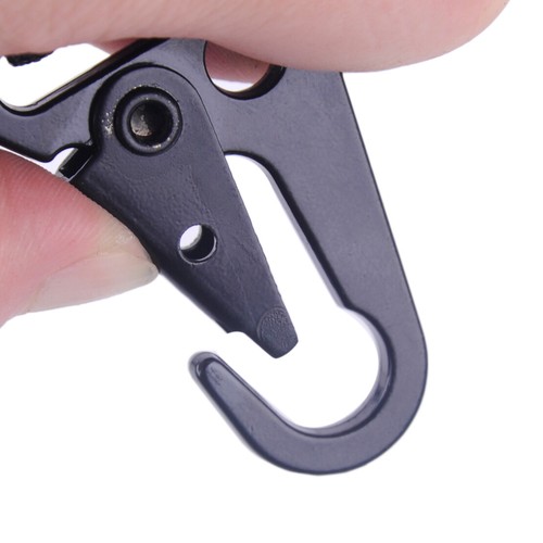 Survival Rope Paracord Outdoor Camp Hiking Flint Fire Starter Keychain Black - Picture 4 of 4