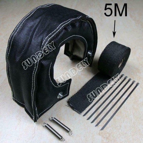 Diesel Heater Exhaust Wrap T4 Turbo Titanium Heat Shield Blanket + 2 Rolls Of 50ft Exhaust Header Wrap Tape Heat Reflective Tape