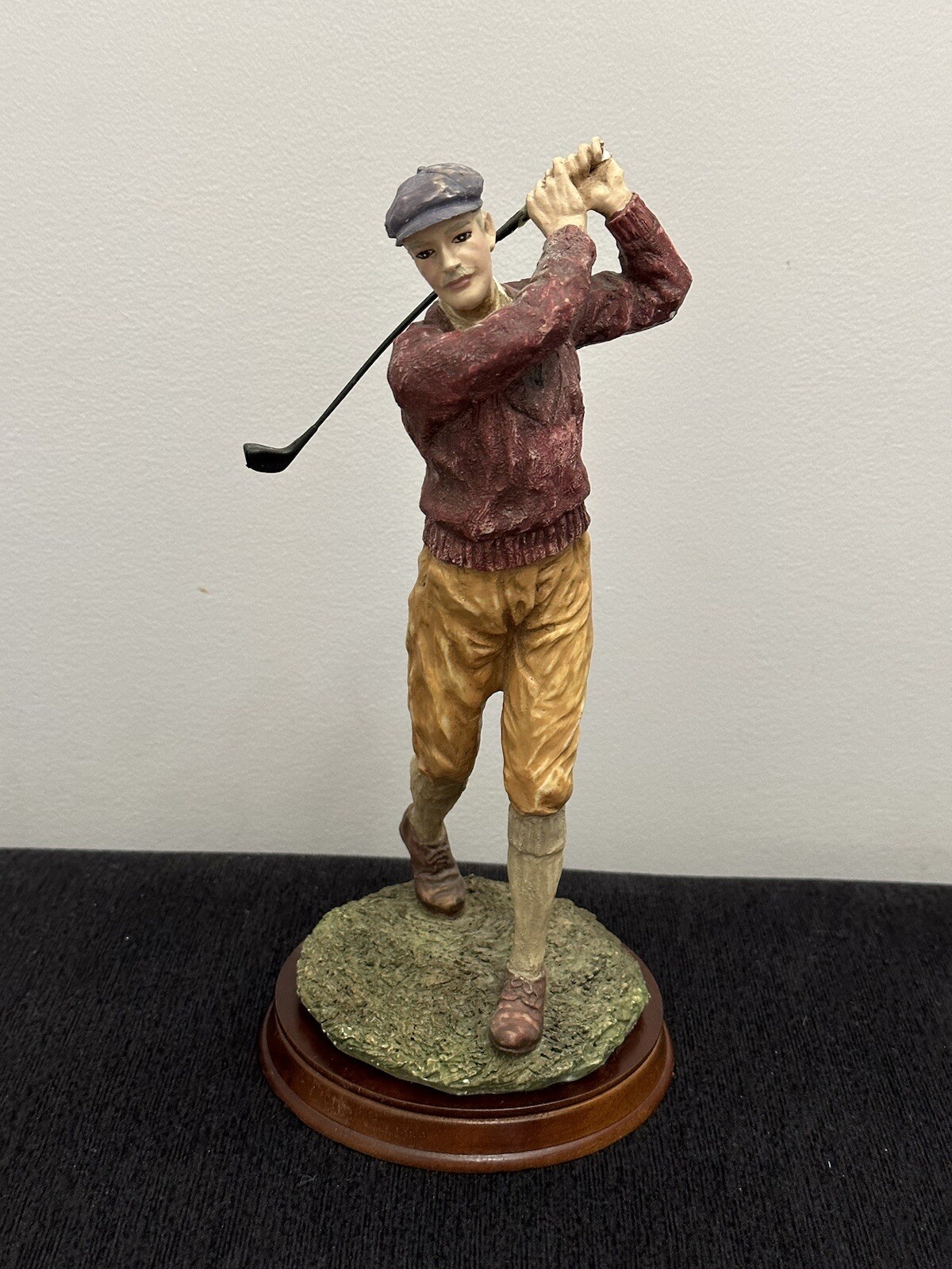 Vintage Golfer Statue Figurine On Wooden Base. 11” Tall eBay