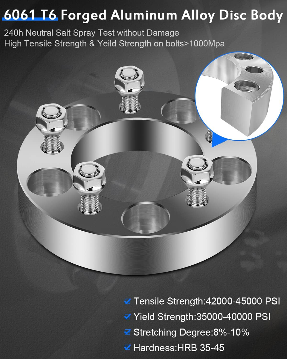 4pc Wheel Adapters & Spacers - Converts 5x4.75 To 5x4.5 Bolt Pattern, 32mm Thick, 1.25"