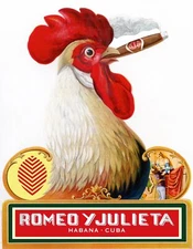 Decoration Poster.Home interior decor.Wall art.Cuban Rooster smokes cigar.11138