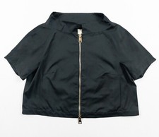 Herno Jacket Womens 44 Black Blouson Short Sleeve Full Zip Ladies Luxury Italy
