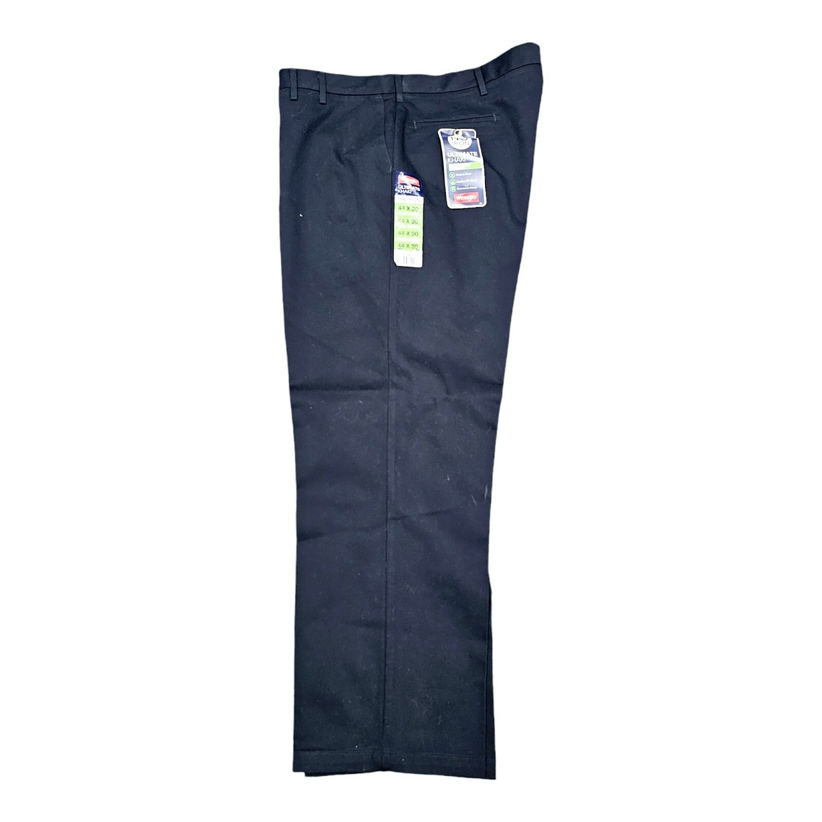 Wrangler Pants Mens 44x30 Navy Blue Khaki Flat Front Stretch Comfort Fit No  Iron