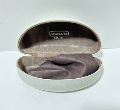 Coach Signature Monogram Hard Clamshell Sunglasses Case with lens wipe - NEW COACH SIGNATURE MONOGRAM CLAMSHELL SUNGLASSES EYE GLASSES  main image 4