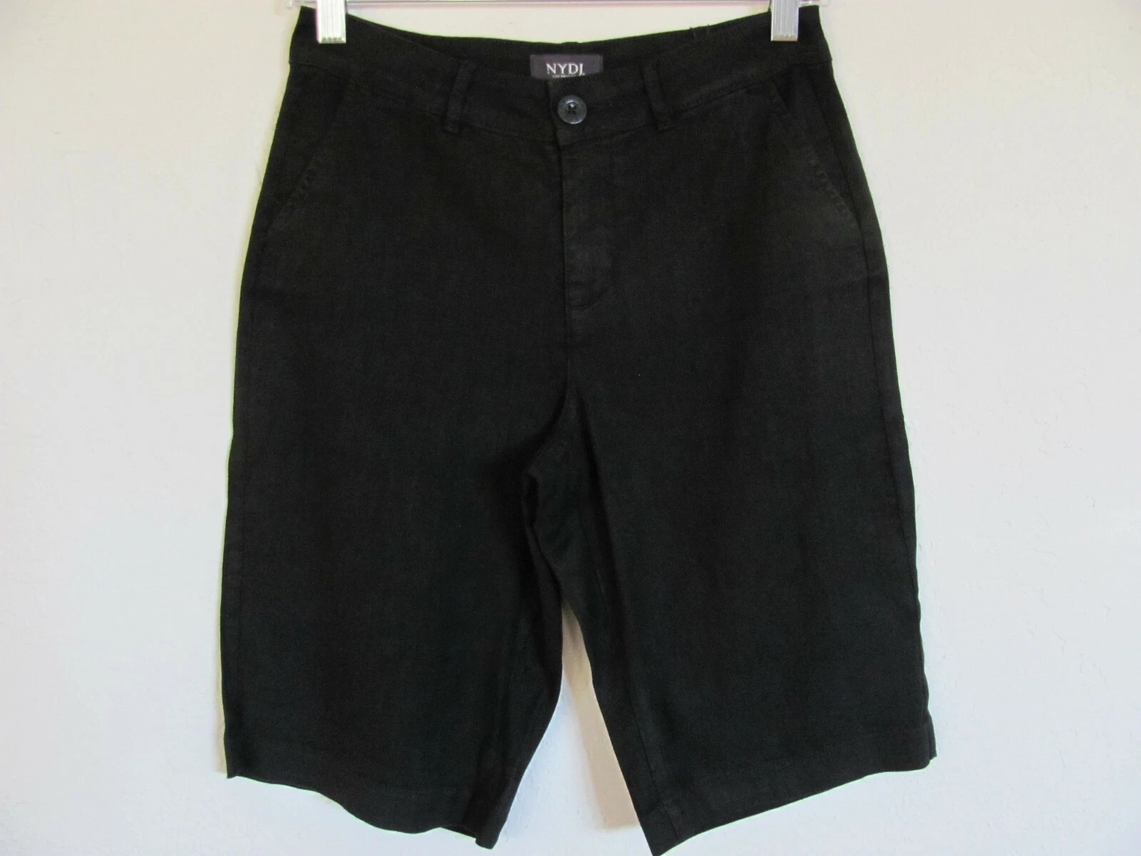 NYDJ Not Your Daughter's Linen Blend Shorts-Black-Size 00 Fit Size 4-NWT $69
