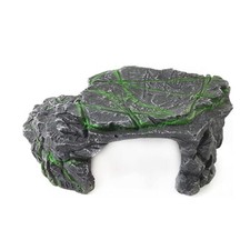 Turtle Basking Platform Reptile Climbing Shale Resin Black Green US Stock