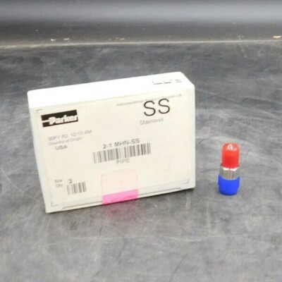 Parker Instrumentation Pipe Fitting 2-1-MHN-SS  316 SS - Box of 3 - New