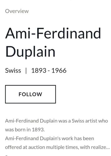 Ferdinand Duplain dipinto olio originale cornice oro firmato 12,5x10,5 - Foto 2 di 24