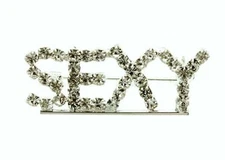 SEXY Rhinestone Pin-Girl's night out-Gift for mate- 1 1/4 inches